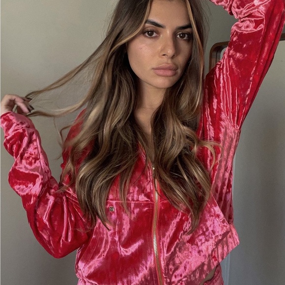 Crushed velour zip up hoodie - Picture 5 of 5